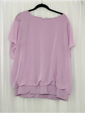 Light Lavender Short Sleeve Tunic Top
